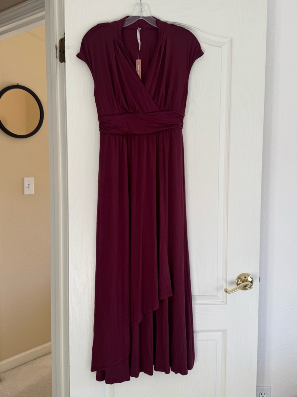 Soma dark red plum Maxi Dress built in bra and pockets NWT serenity small S - Picture 12 of 12
